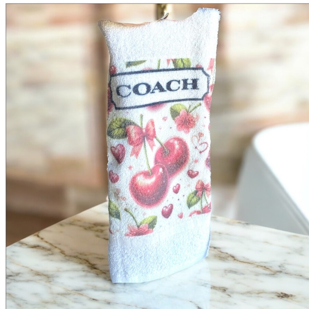 Hand crafted designer Cherry Print kitchen Towel NEW